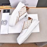 Odissea Cowhide Embroidery Sneakers White Brown