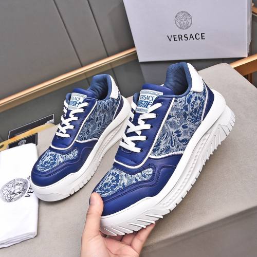 Odissea Cowhide Embroidery Sneakers Blue White