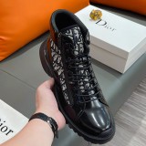 Combat Oblique Ankle Boot High Top Shoes Black Beige