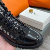 Combat Oblique Ankle Boot High Top Shoes Black Beige