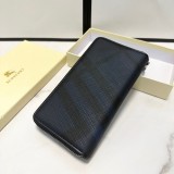 Retro Minimalist Long Wallet Black Blue