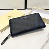 Retro Minimalist Long Wallet Black Blue
