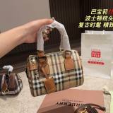 Trendy Canvas Patchwork Lether Versatile Shoulderbag Handbag Khaki 19x13cm