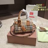 Trendy Canvas Patchwork Lether Versatile Shoulderbag Handbag Khaki 19x13cm