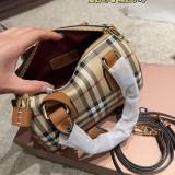 Trendy Canvas Patchwork Lether Versatile Shoulderbag Handbag Khaki 19x13cm