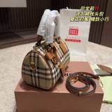Trendy Canvas Patchwork Lether Versatile Shoulderbag Handbag Khaki 19x13cm