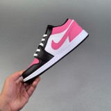 Air Jordan 1 Low Sneakers Basketball Shoes Pink Black White 554723-161