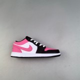 Air Jordan 1 Low Sneakers Basketball Shoes Pink Black White 554723-161