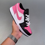 Air Jordan 1 Low Sneakers Basketball Shoes Pink Black White 554723-161
