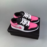 Air Jordan 1 Low Sneakers Basketball Shoes Pink Black White 554723-161