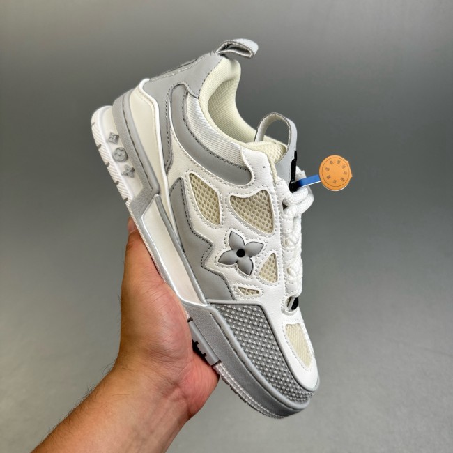 Trainer Skate Low Sneaker Grey White Beige
