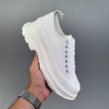 Tread Slick Low Lace Up Chunky Shoes Black White（Heel height 5.5cm）