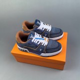 Trainer Sneaker Low Denim Blue Brown