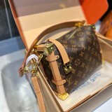 Women's Side Trunk MM Monogram Shoulder Bag Brown M46358 23x16CM