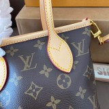 Women's Neverfull BB Monogram Shoulder Bag Handbag Brown M46705 18x14CM
