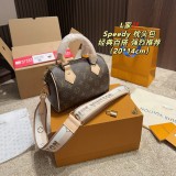 Original Speedy Bandouliere 20 Monogram Shoulder Bag Handbag Brown M46222 20x14CM