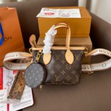 Women's Neverfull BB Monogram Shoulder Bag Handbag Brown M46705 18x14CM