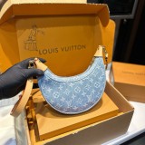 Women's Loop Sky Denim Monogram Shoulder Bag Blue M24846 25cm