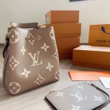 Women's Néonoé Monogram Shoulder Bag Handbag Khaki M45555 26CM
