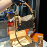 Women's Side Trunk MM Monogram Shoulder Bag Brown M46358 23x16CM