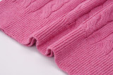 Autumn Winter Women's Solid Color Simple Zipper Knit Sweater