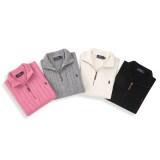 Autumn Winter Women's Solid Color Simple Zipper Knit Sweater