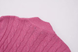 Autumn Winter Women's Solid Color Simple Zipper Knit Sweater