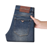 Men's Straight Fit Jeans – Brand Logo & Comfort Stretch