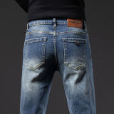 Men's Straight Fit Jeans – Brand Logo & Comfort Stretch