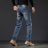 Men's Straight Fit Jeans – Brand Logo & Comfort Stretch