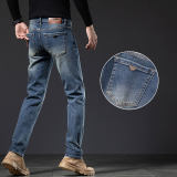 Men's Straight Fit Jeans – Brand Logo & Comfort Stretch