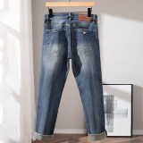 Men's Straight Fit Jeans – Brand Logo & Comfort Stretch