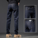 Men's Straight Fit Jeans – Brand Logo & Comfort Stretch