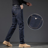 Men's Straight Fit Jeans – Brand Logo & Comfort Stretch