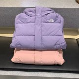 Children's Long Hooded Down Jacket Purple 06