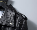 Men's PU Faux Leather Jacket Zip-Up Motorcycle Vintage Bomber Waterproof Windproof Coats Winter Outfits Clothes P07