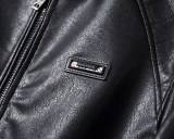 Men's PU Faux Leather Jacket Zip-Up Motorcycle Vintage Bomber  Waterproof Windproof Coats Winter Outfits Clothes P16