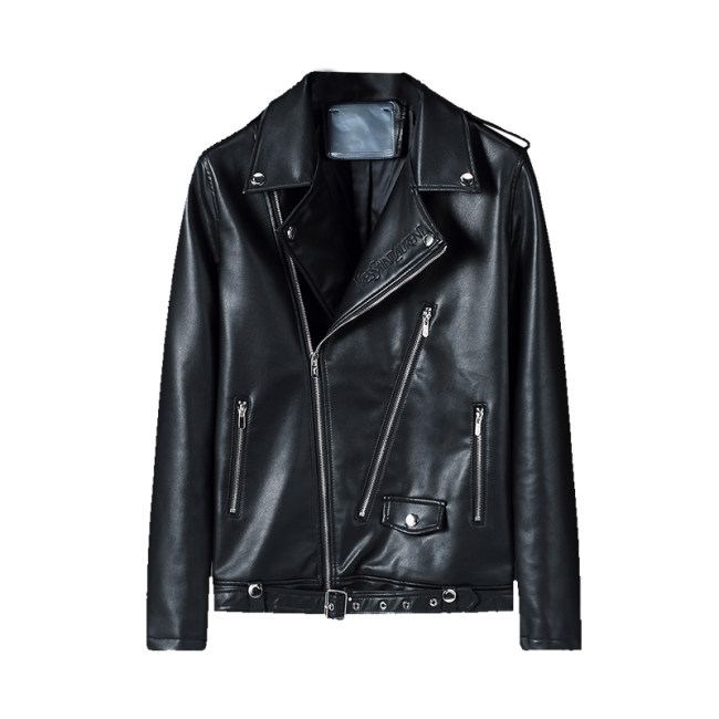 Men's PU Faux Leather Jacket Zip-Up Motorcycle Vintage Bomber  Waterproof Windproof Coats Winter Outfits Clothes P13