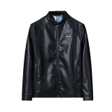 Men's PU Faux Leather Jacket Zip-Up Motorcycle Vintage Bomber  Waterproof Windproof Coats Winter Outfits Clothes P16