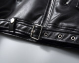 Men's PU Faux Leather Jacket Zip-Up Motorcycle Vintage Bomber  Waterproof Windproof Coats Winter Outfits Clothes P13