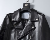 Men's PU Faux Leather Jacket Zip-Up Motorcycle Vintage Bomber  Waterproof Windproof Coats Winter Outfits Clothes P13