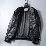 Men's PU Faux Leather Jacket Zip-Up Motorcycle Vintage Bomber  Waterproof Windproof Coats Winter Outfits Clothes P16
