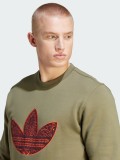 Autumn Men's Casual Padded Crew Neck Sweatshirt Green IS-5273R