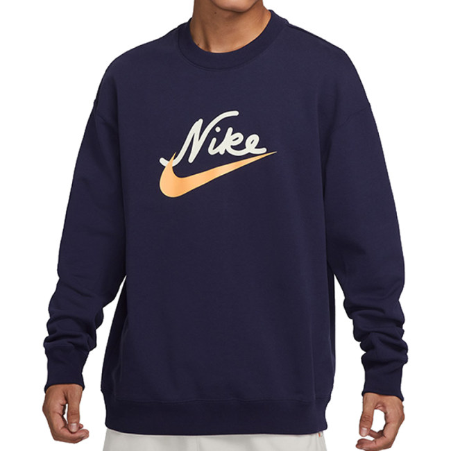 Autumn Men's Round Neck Long Sleeve Thin Sweatshirt Blue FV-9513