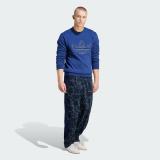 Autumn Men's Casual Padded Crew Neck Sweatshirt Blue IS-5273R