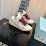 Leather Curb Sneakers White