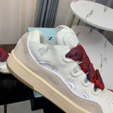 Leather Curb Sneakers White