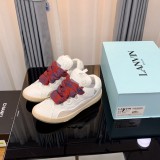 Leather Curb Sneakers White