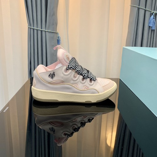 Leather Curb Sneakers Pink
