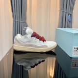 Leather Curb Sneakers White